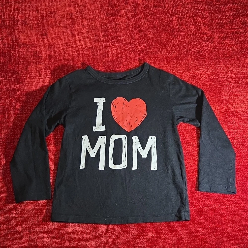 The Children's Place Black and Red 'I Heart Mom' Long Sleeve Tee